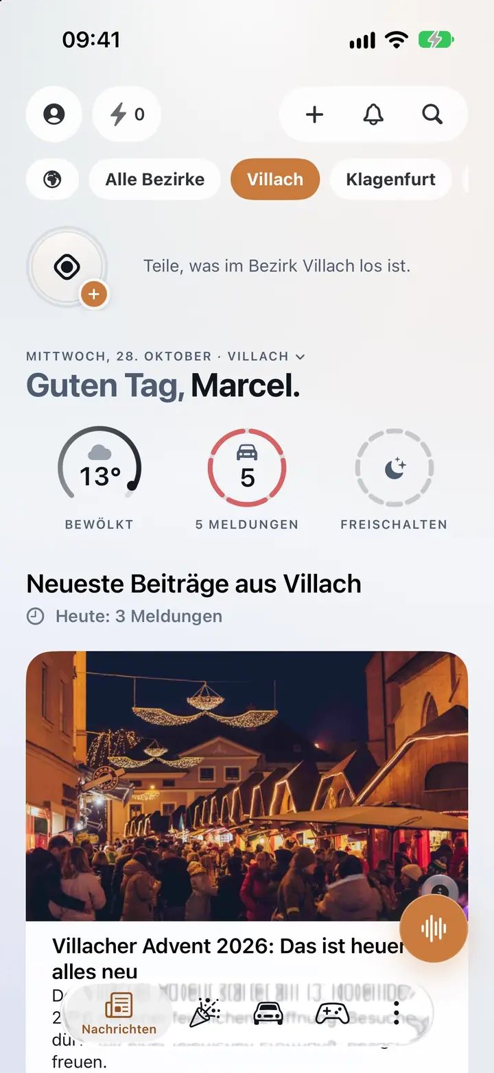 Startseite von Nachrichten.jetzt auf einem Smartphone