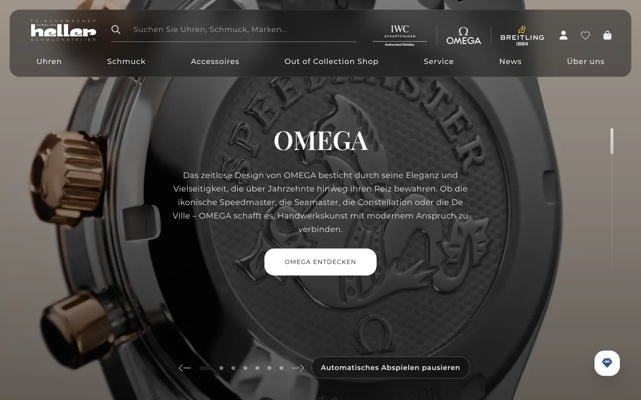 Website von Juwelier Heller in Klagenfurt